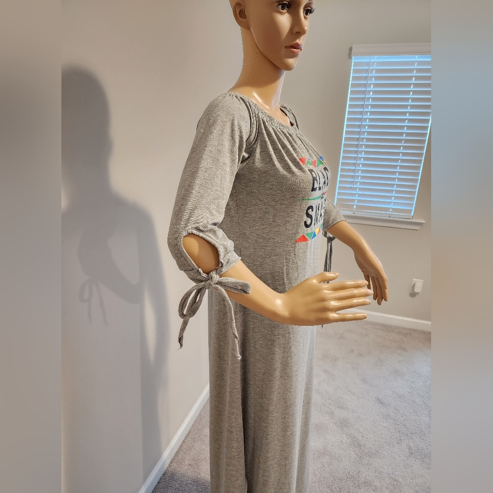 Chic Me "Black and Smart" Gray Fleece Dress